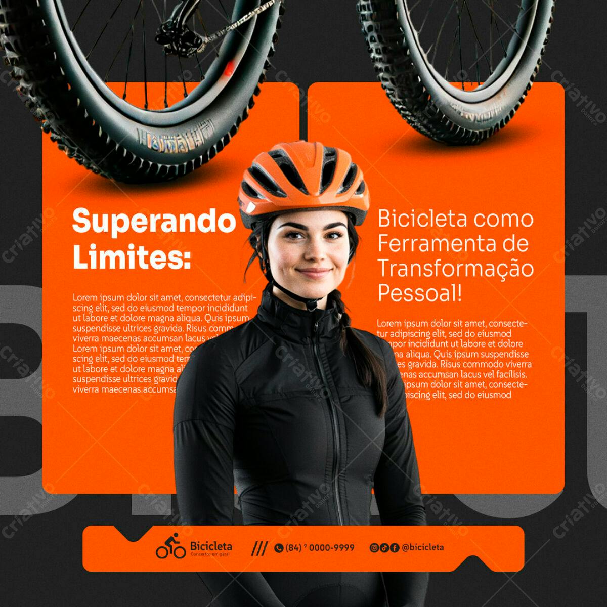 Flyer para Ciclismo e Superação de Limites PSD Editável
