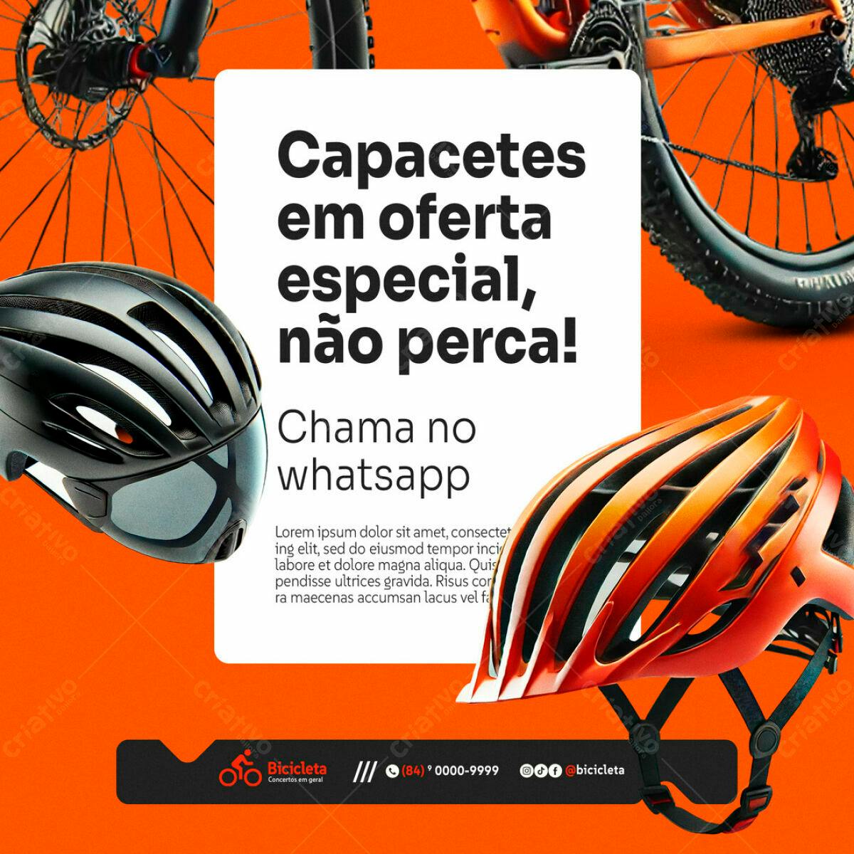 Flyer para Promoção de Capacetes de Bicicleta PSD Editável