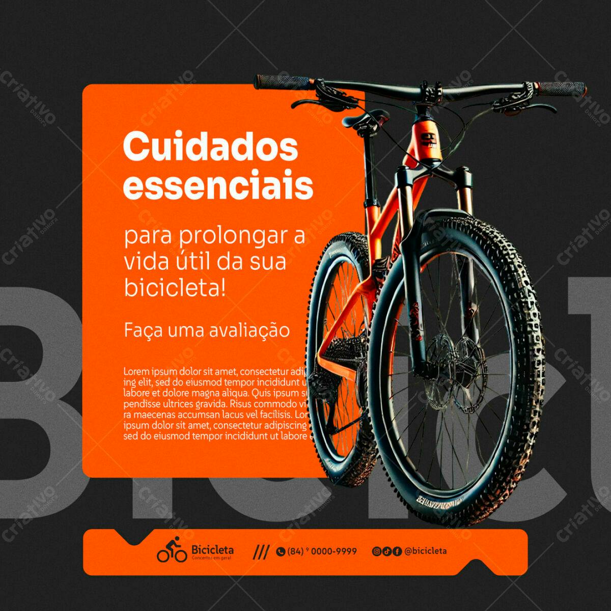 Post para Manutenção de Bicicleta PSD Editável