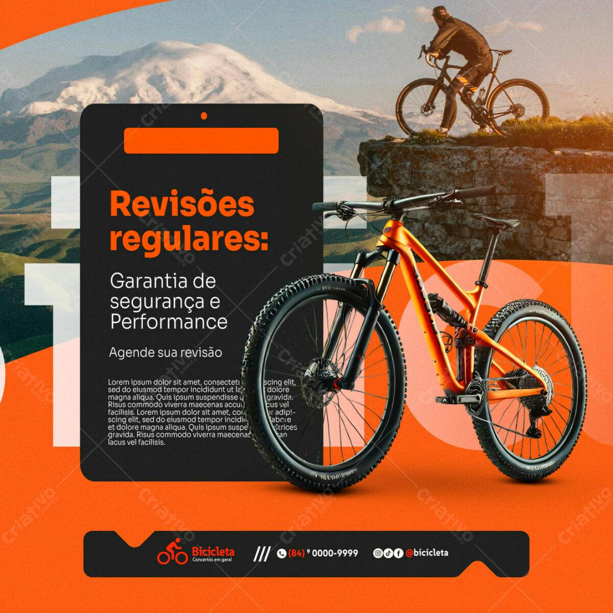Flyer para Oficina de Bicicletas PSD Editável
