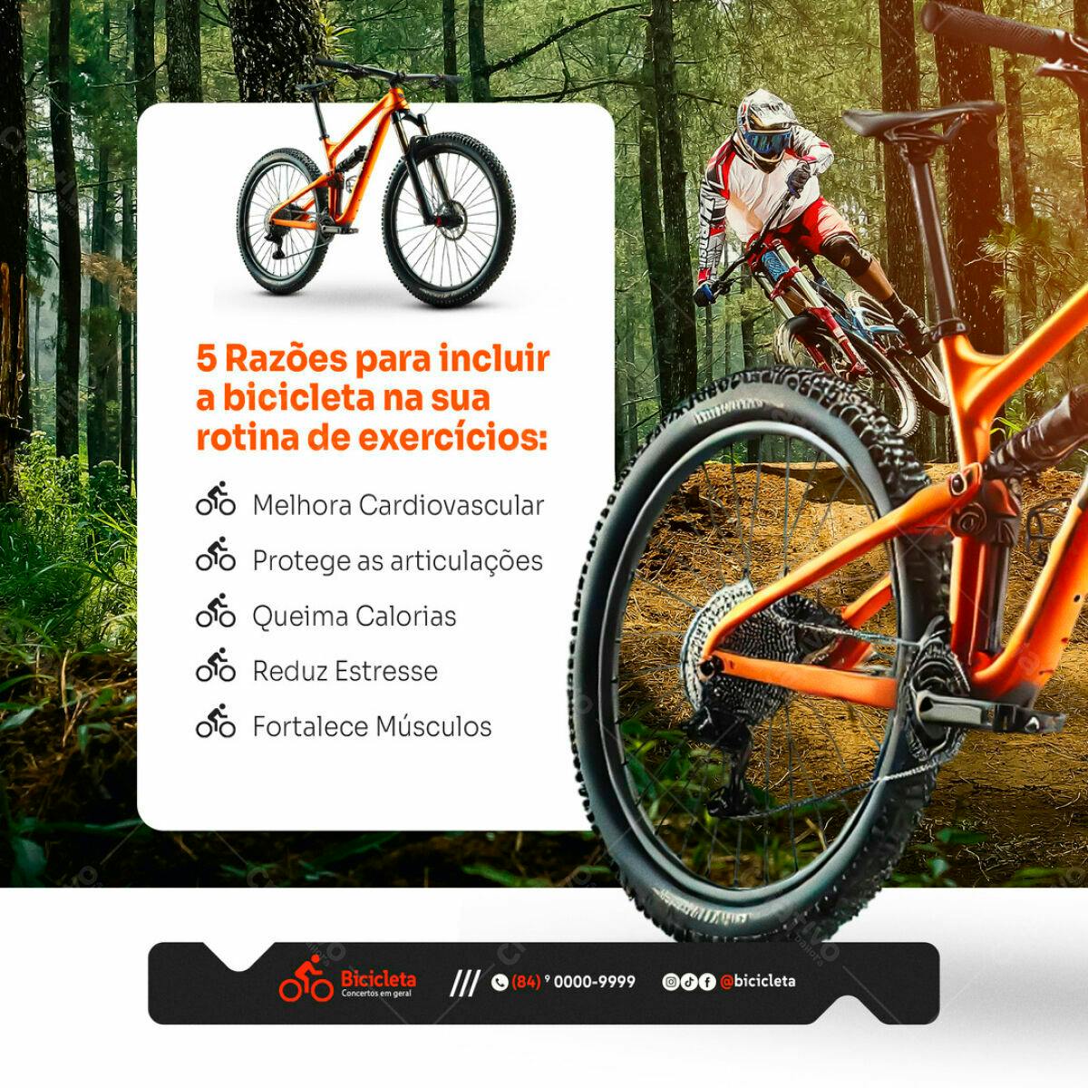 Post para Redes Sociais sobre Ciclismo PSD Editável