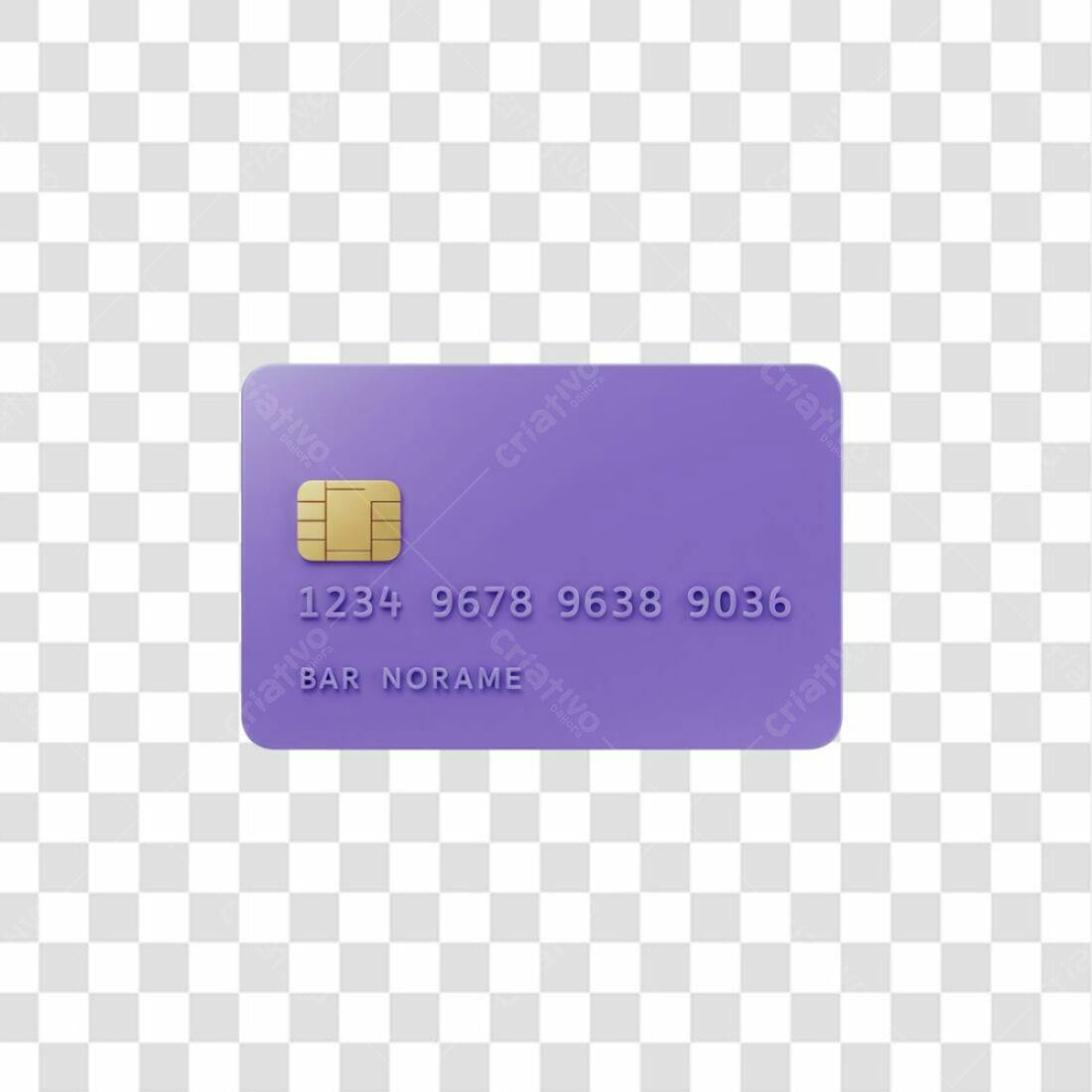 Mockup Cartão de Crédito Roxo PNG com fundo transparente