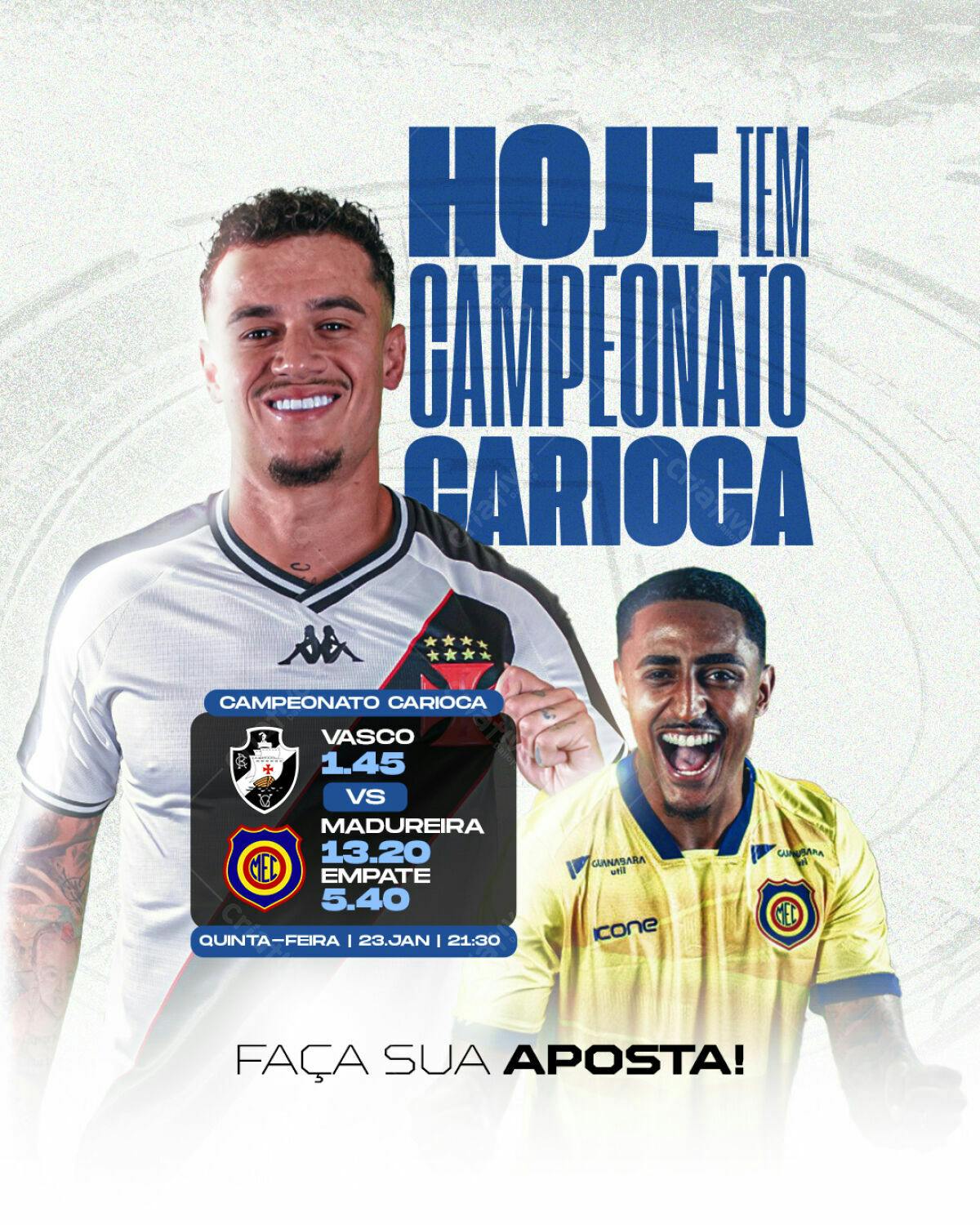 Flyer Campeonato Carioca Vasco x Madureira PSD Editável