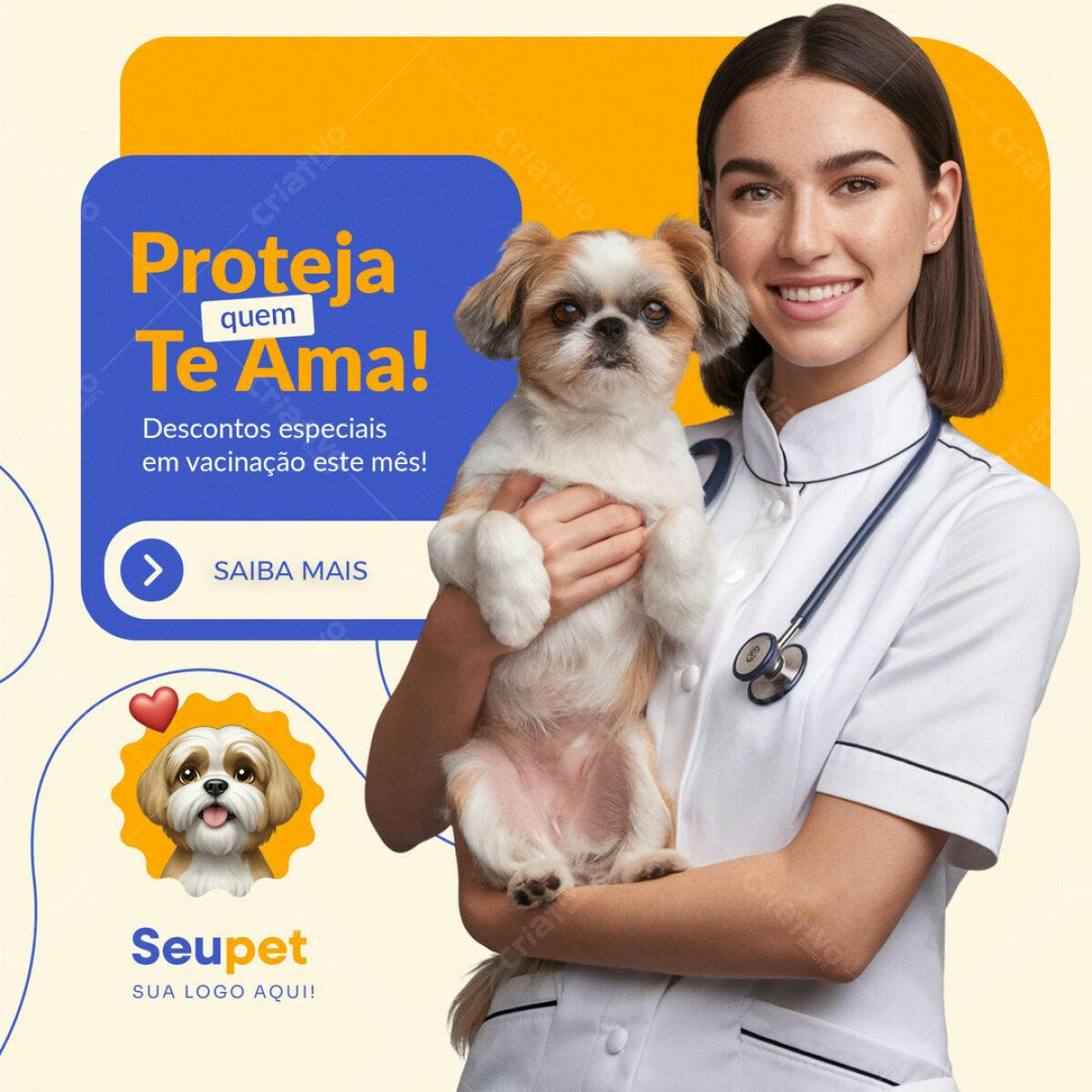 Banner Vacinação Pet PSD Editável