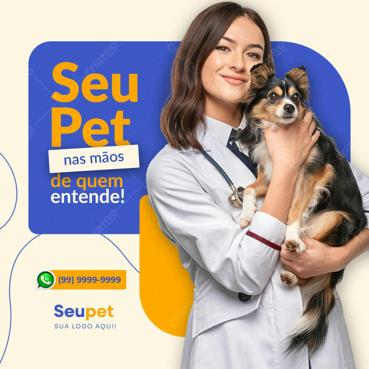 Post para Veterinário com Cachorro PSD Editável