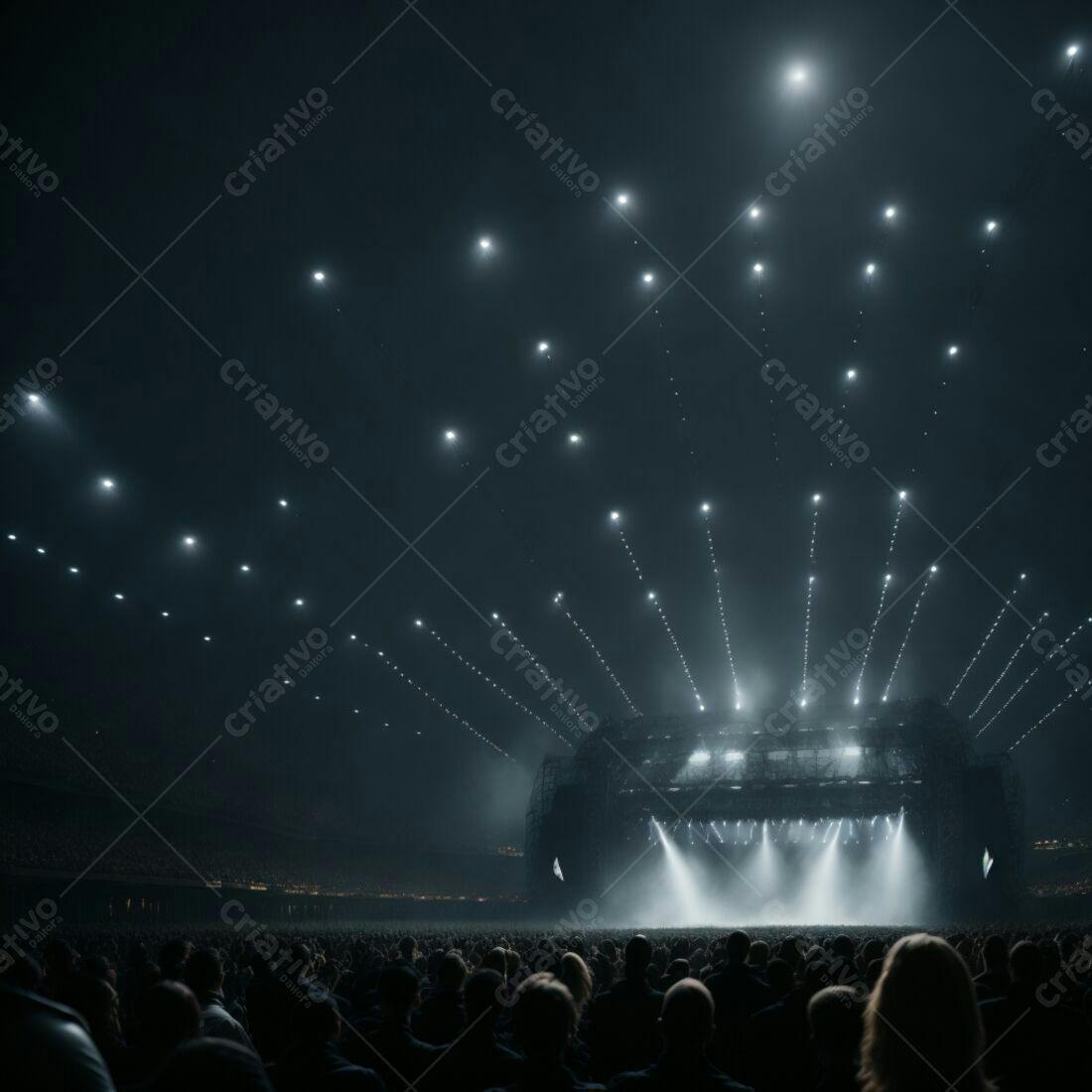Show de luzes em estádio lotado