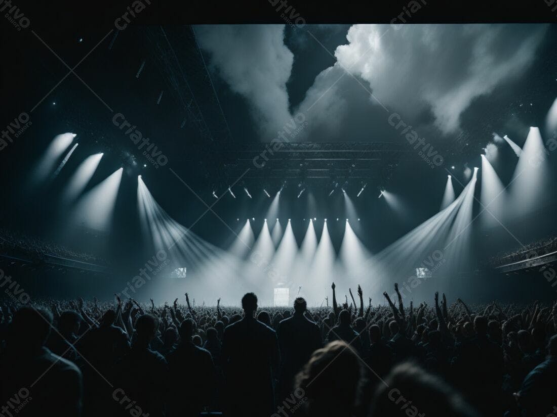 Público em show com iluminação dramática