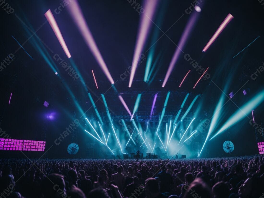 Show de música com luzes vibrantes