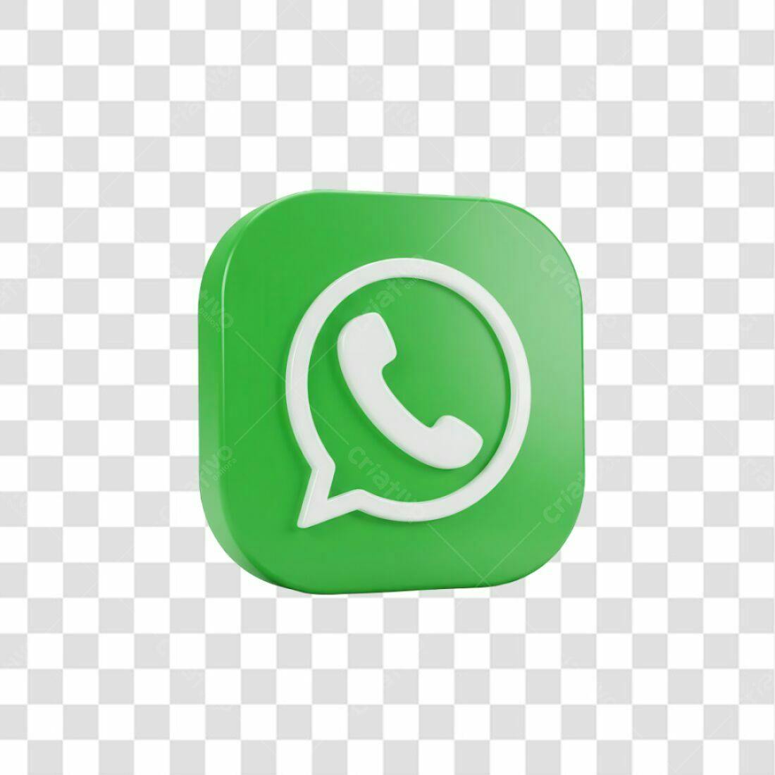Logo WhatsApp 3D PNG com fundo transparente