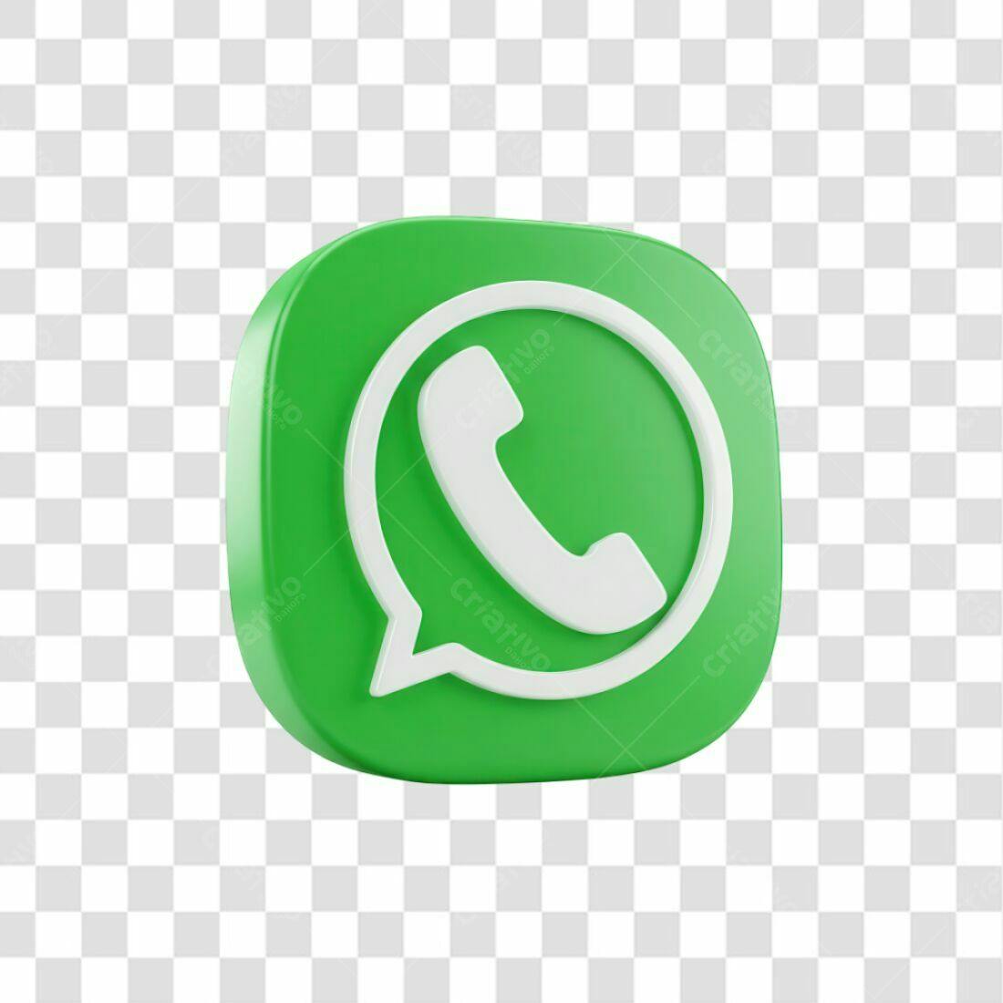 Logo WhatsApp 3D PNG com fundo transparente