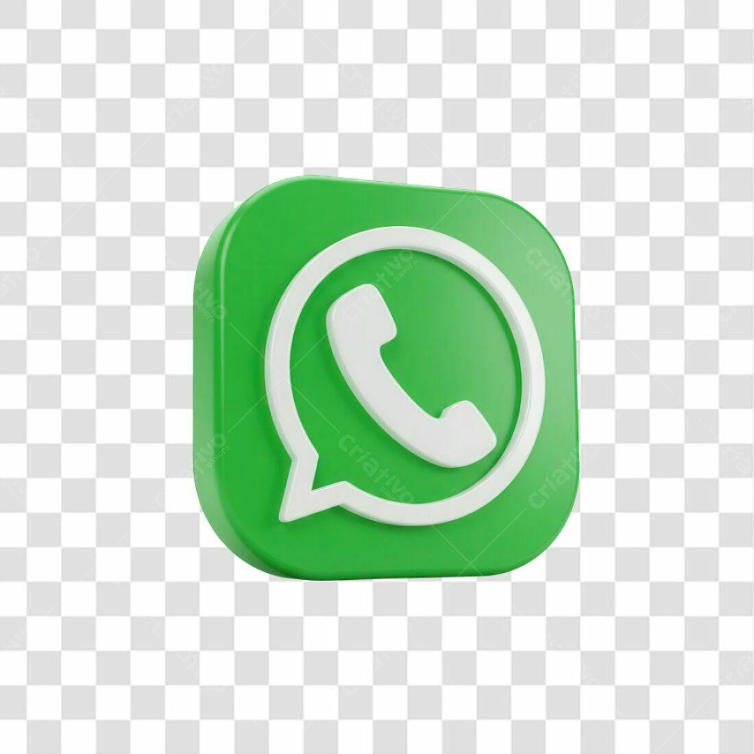 Logo WhatsApp 3D PNG com fundo transparente