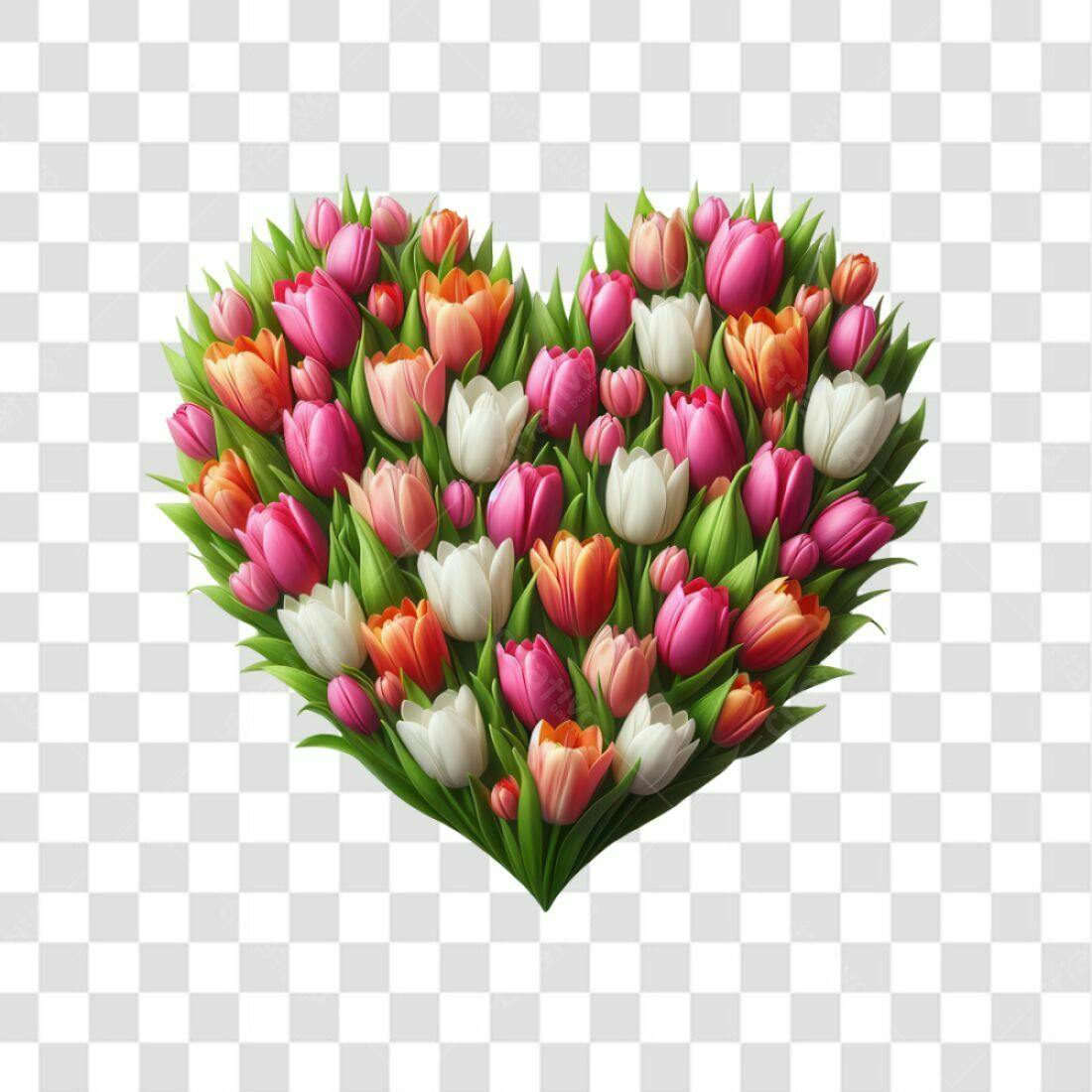 Banner Dia dos Namorados Rosas Tulipa PNG com fundo transparente