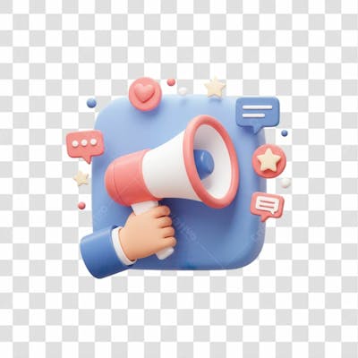 Megafone 3D Para Composição
