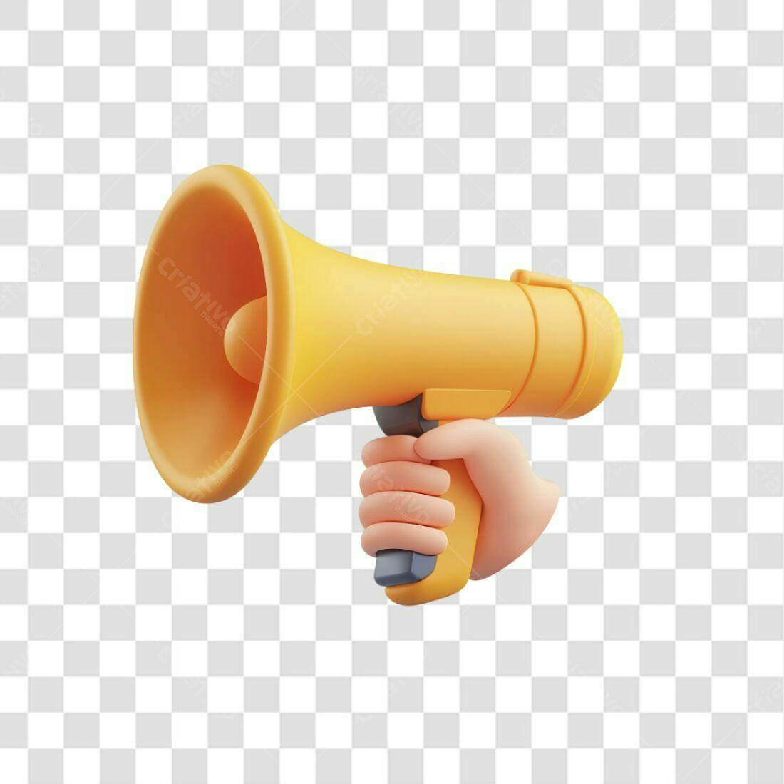 Icone Megafone Amarelo PNG com fundo transparente