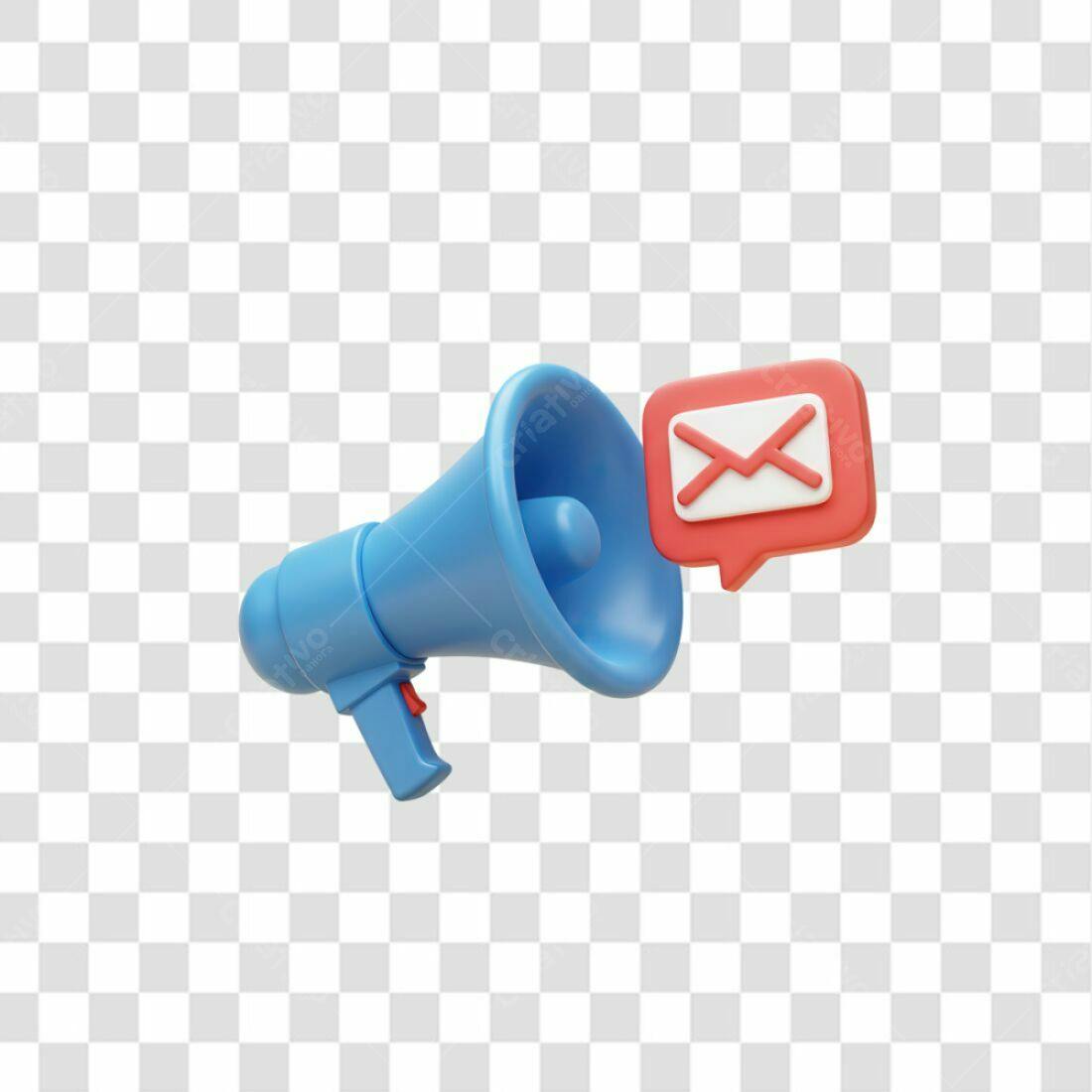Icone Megaphone Email PNG com fundo transparente