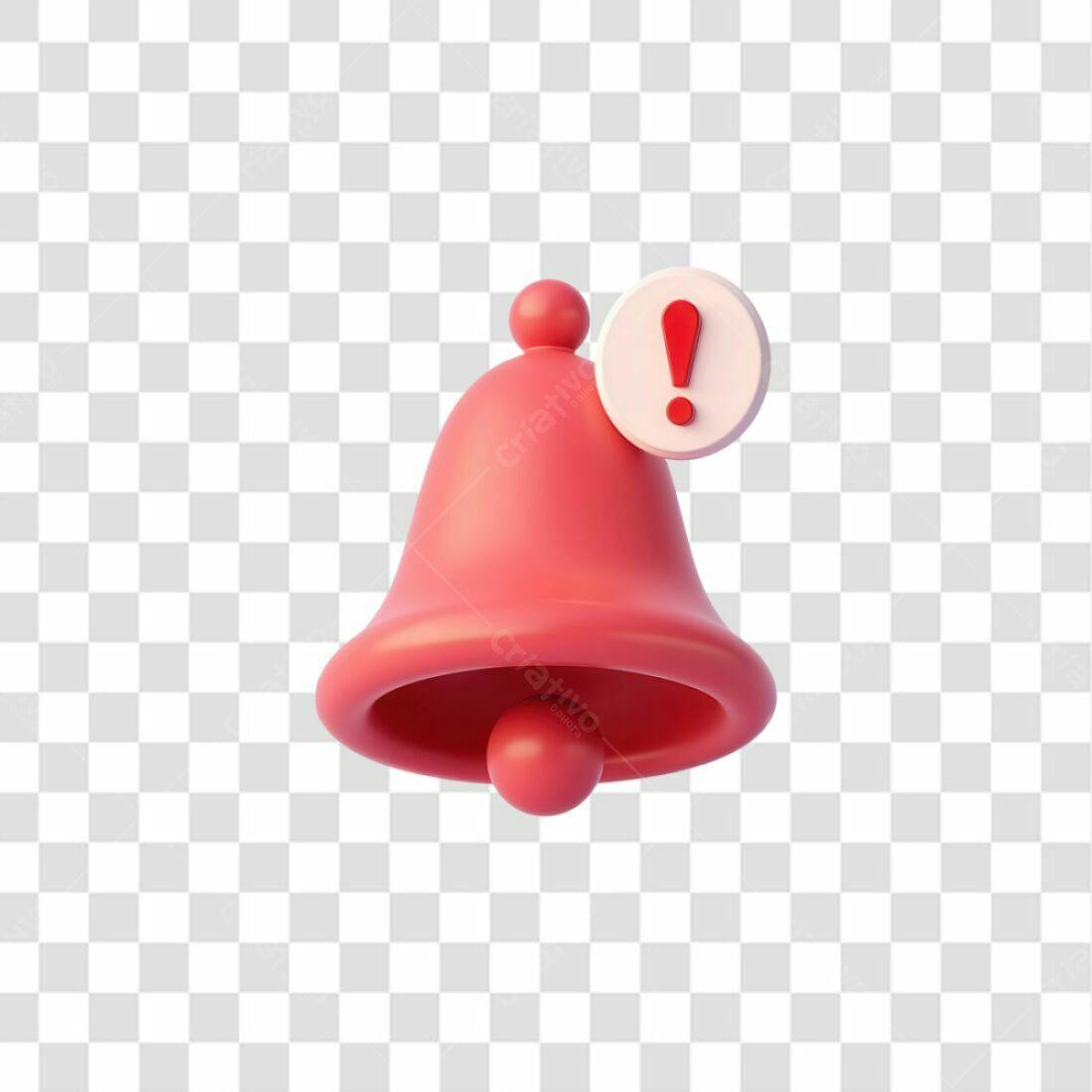 Icone Notificação Sino Vermelho PNG com fundo transparente