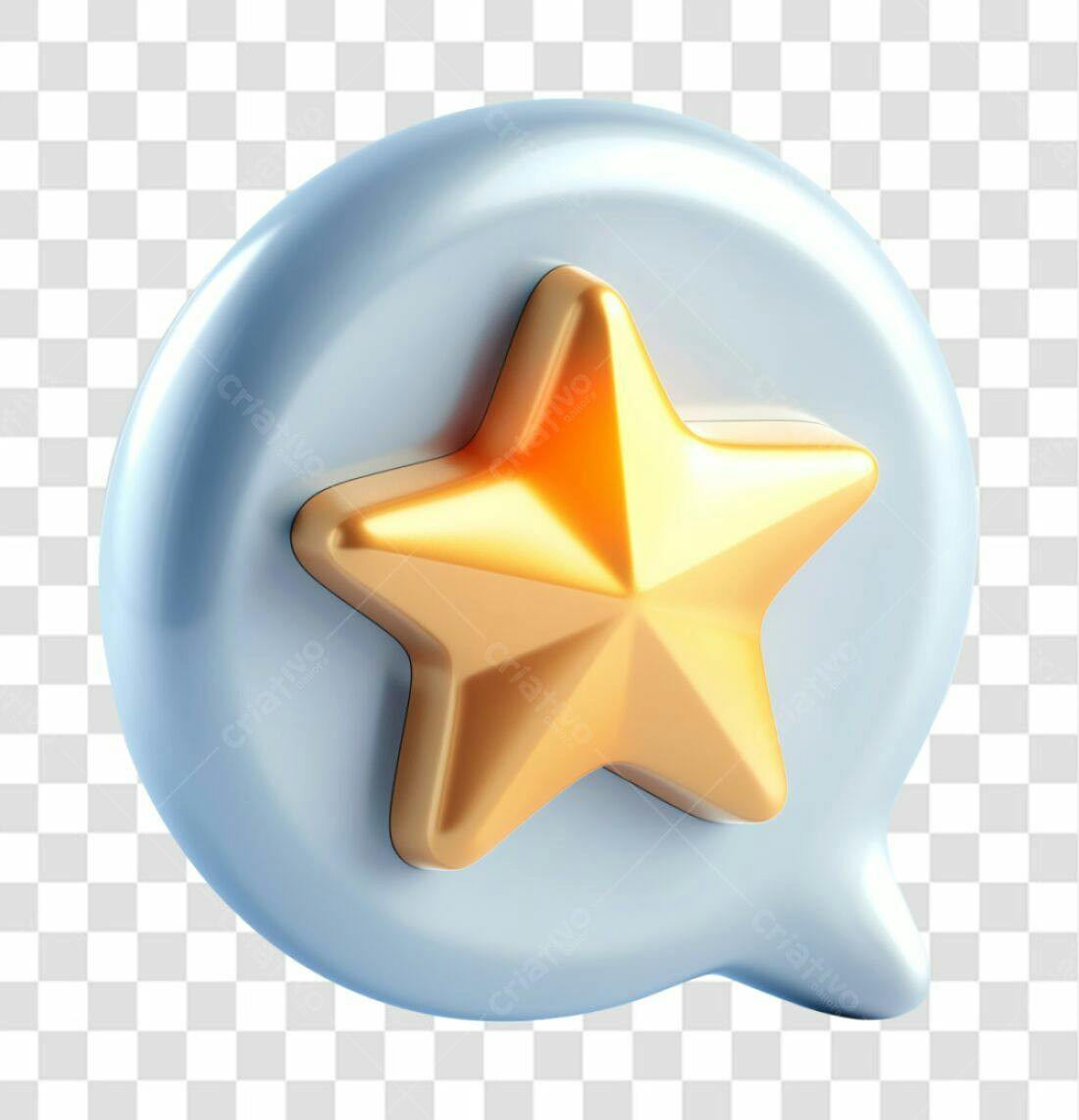 Ícone Balão de Mensagem Estrela PNG com fundo transparente