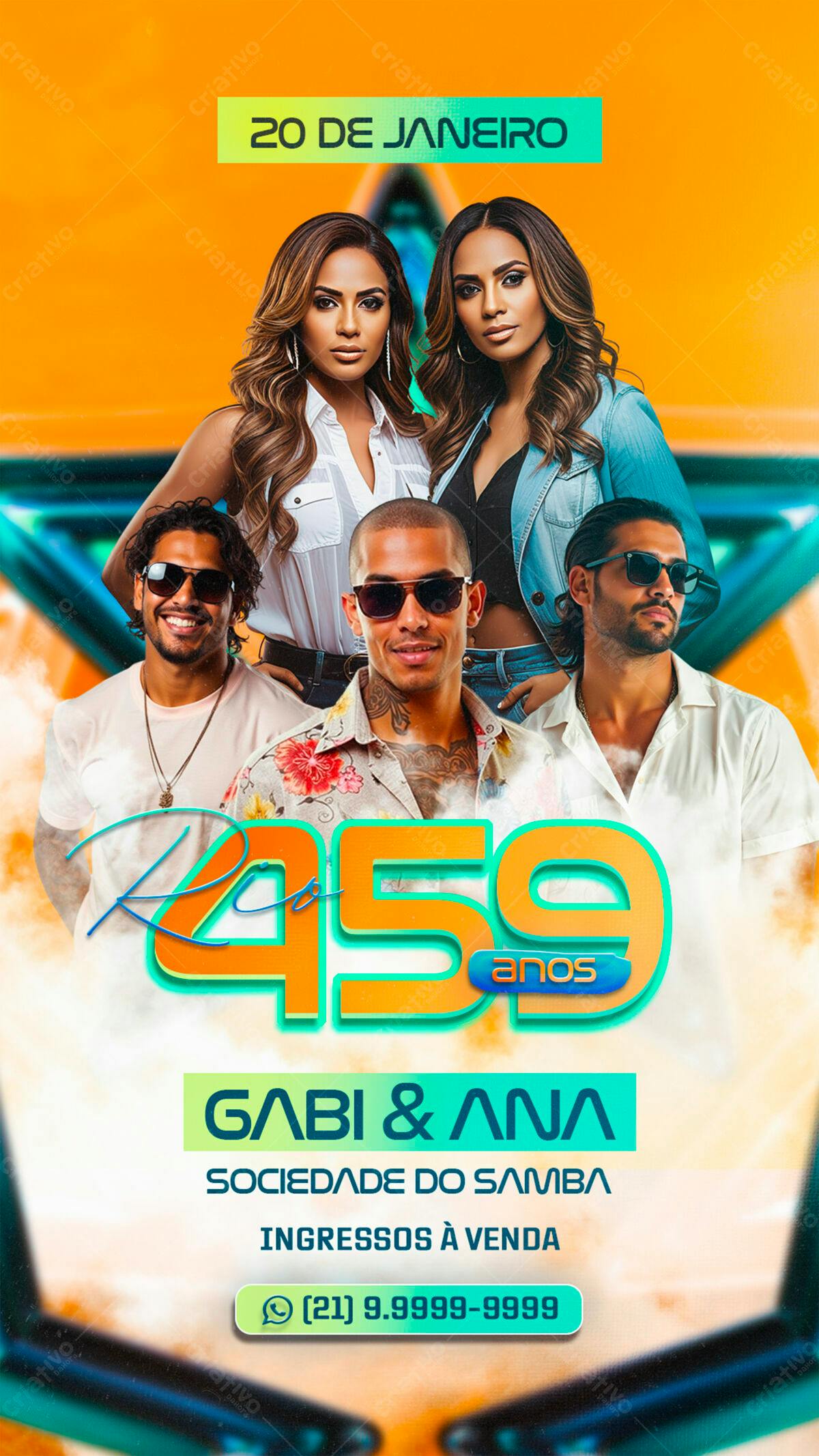 Flyer para Festa de 459 Anos PSD Editável