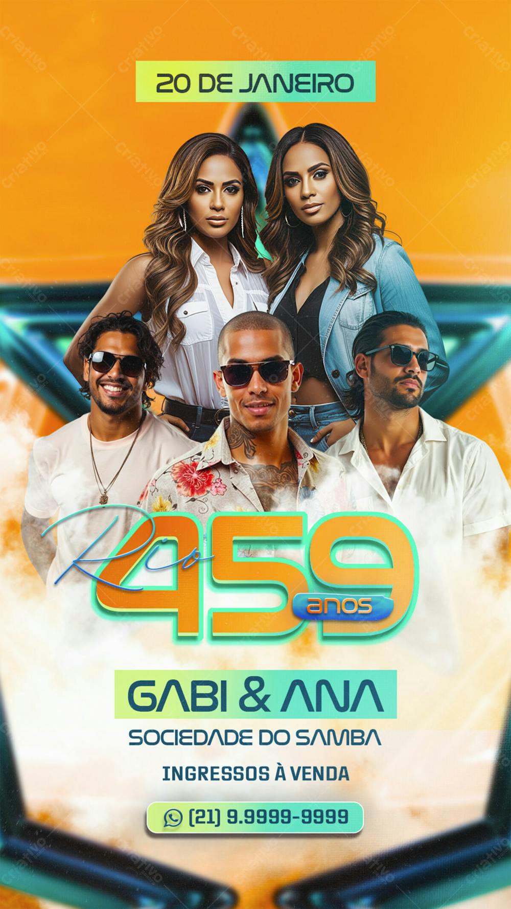 Flyer Evento Rio 459 Anos Story