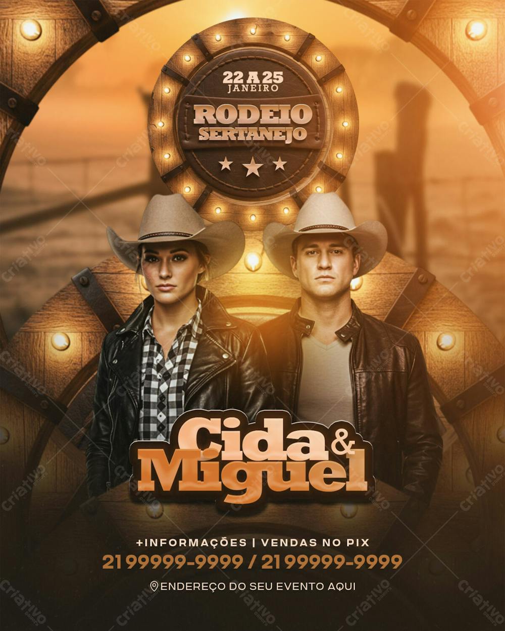 Flyer Evento Rodeio Sertanejo Feed