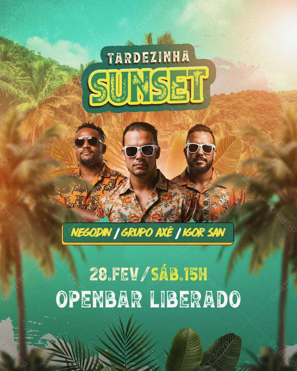 Flyer Evento Tardezinha Sunset Feed