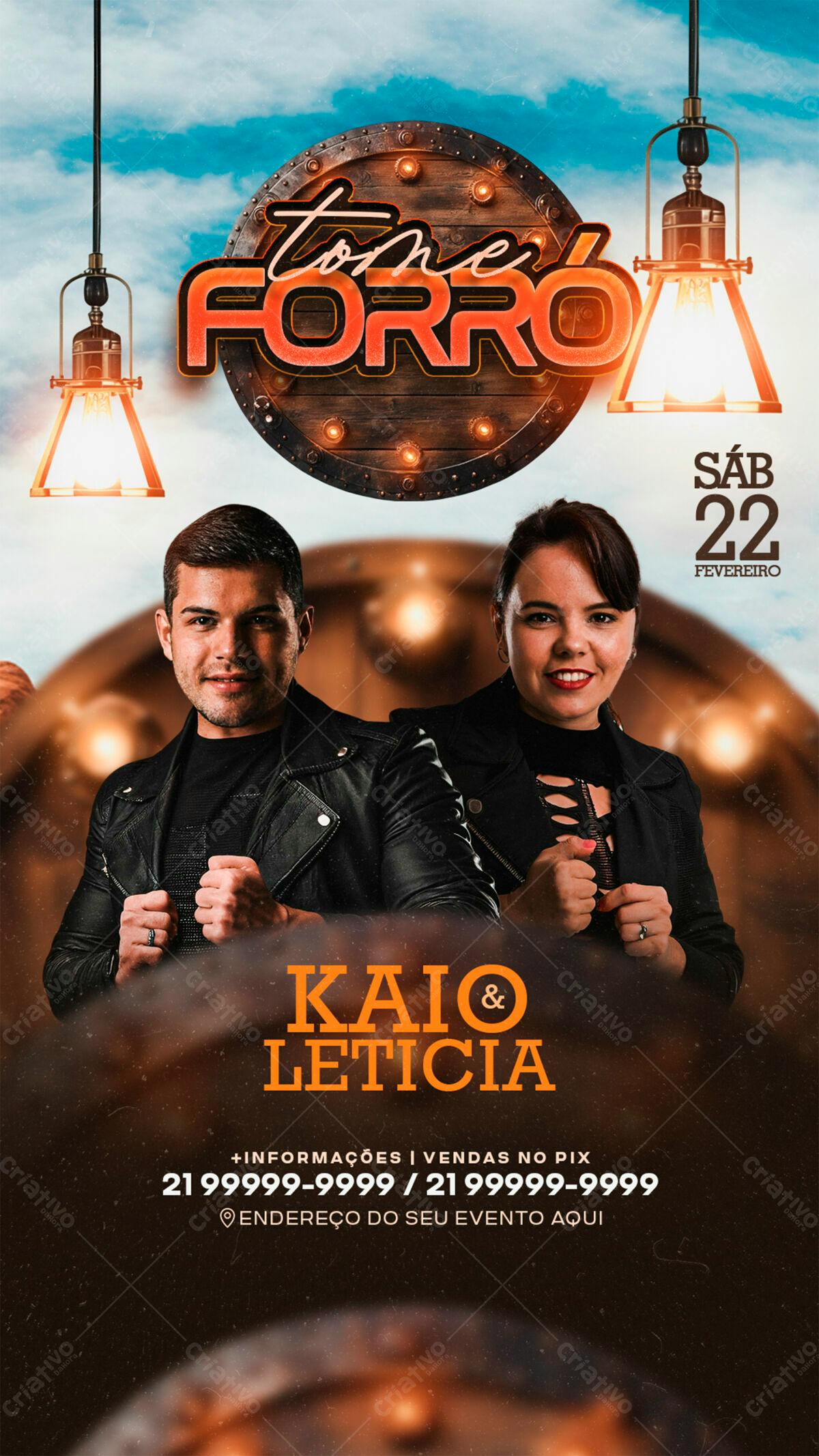 Flyer para Festa de Forró PSD Editável