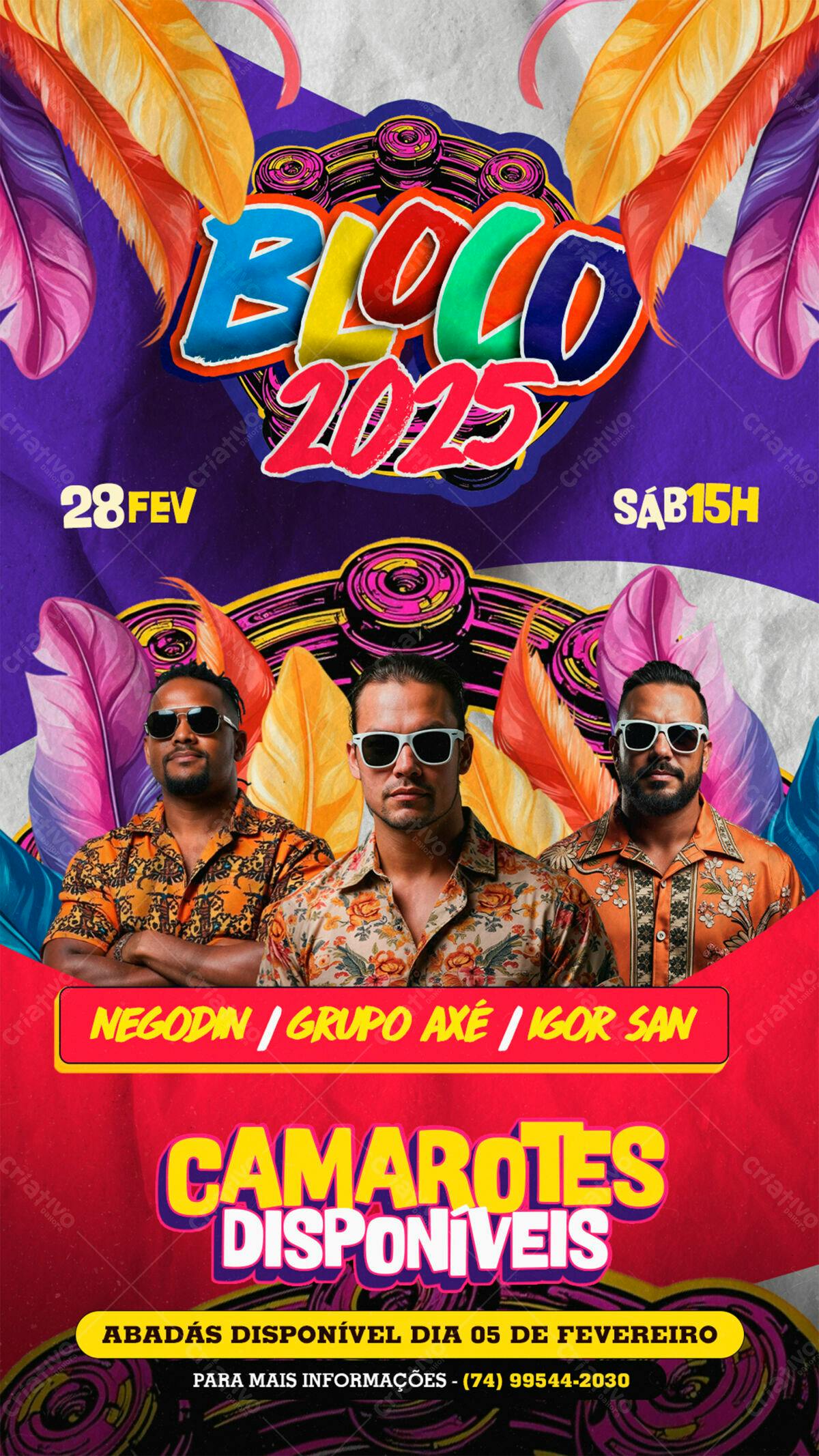 Flyer Bloco 2025 PSD Editável