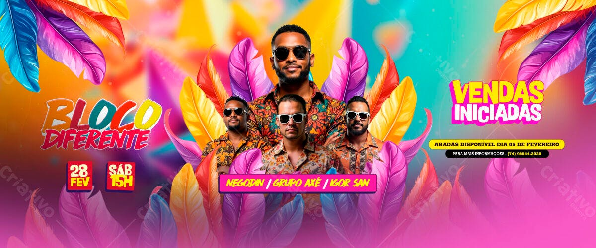 Flyer Bloco de Carnaval PSD Editável