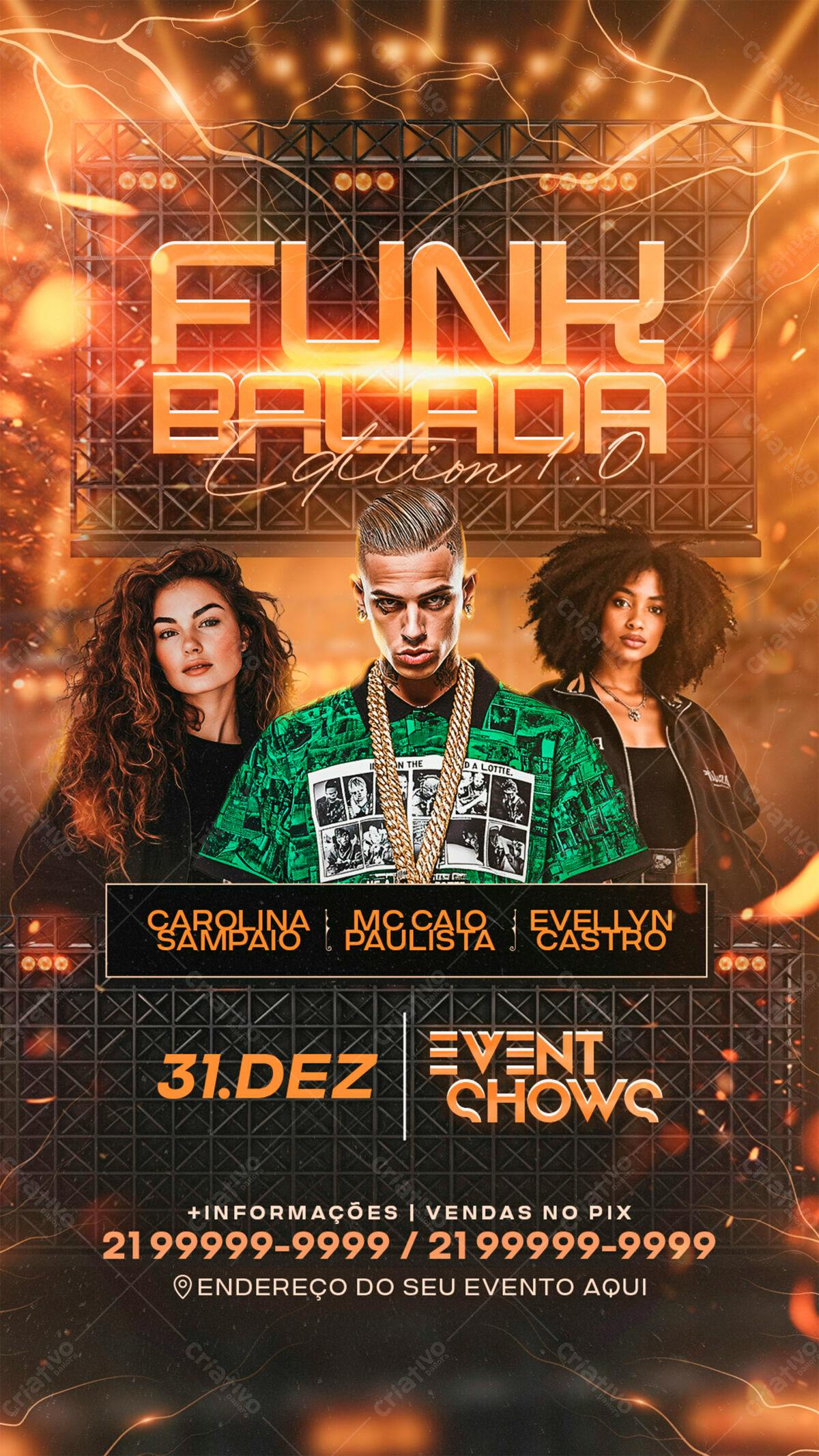 Flyer Réveillon Funk PSD Editável