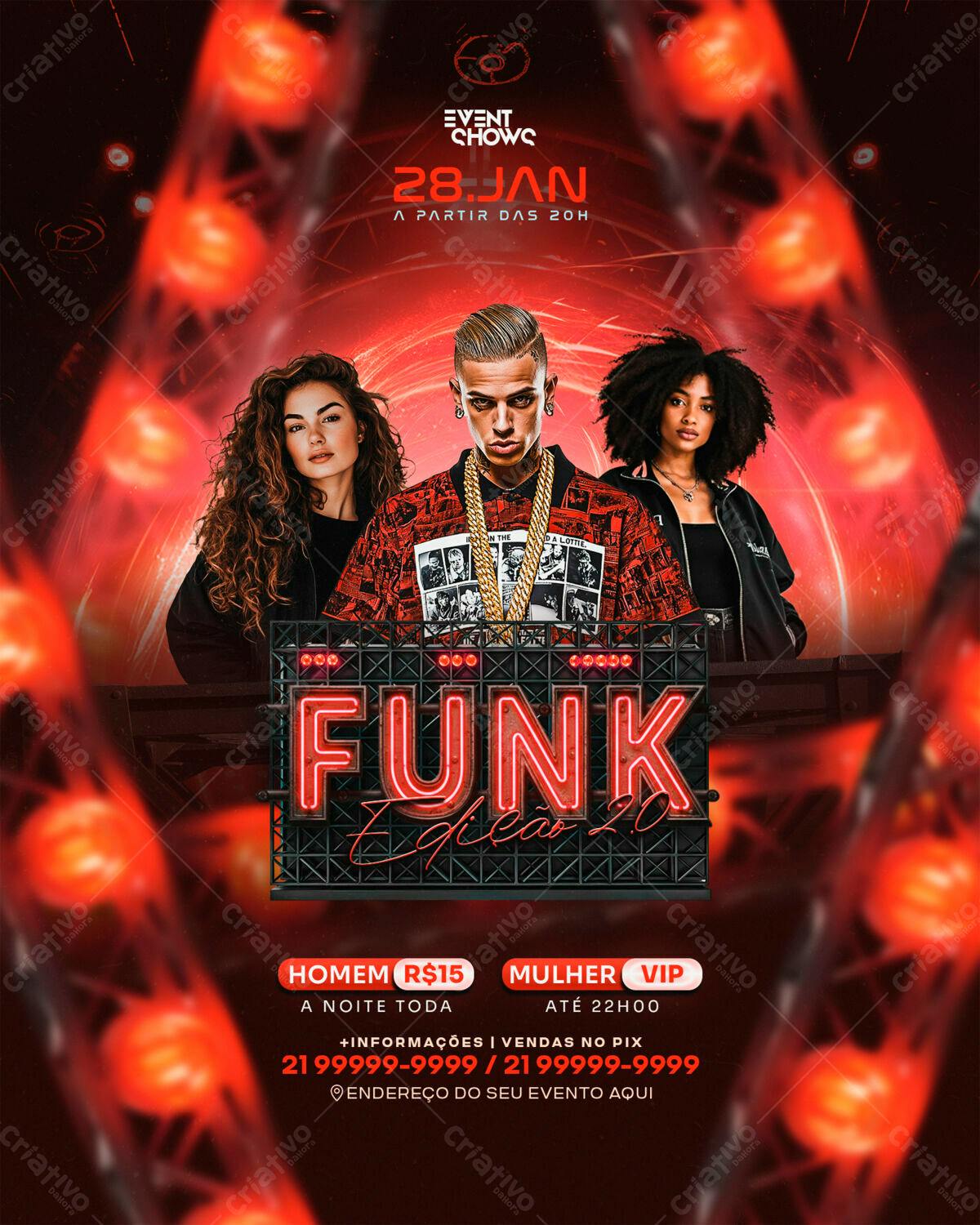 Flyer Festa Funk Edição 20 PSD Editável