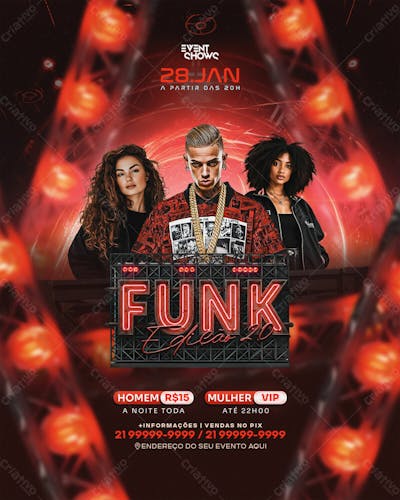 Flyer Evento Funk Feed