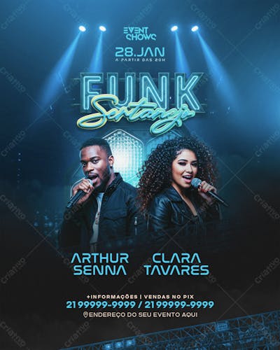 Flyer Evento Funk Sertanejo Feed