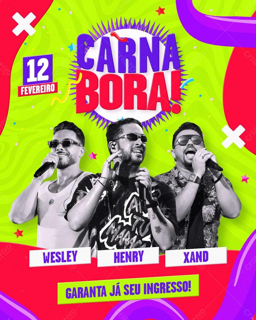 Flyer Carnaval PSD Carnaval Flyer Carnabora Feed Editável