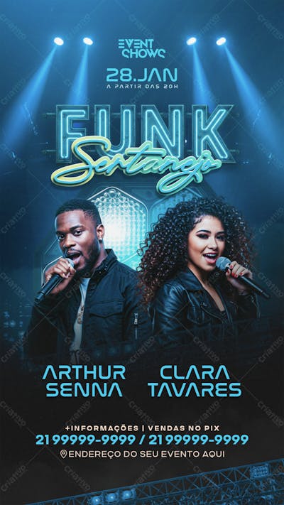 Flyer Evento Funk Sertanejo Story