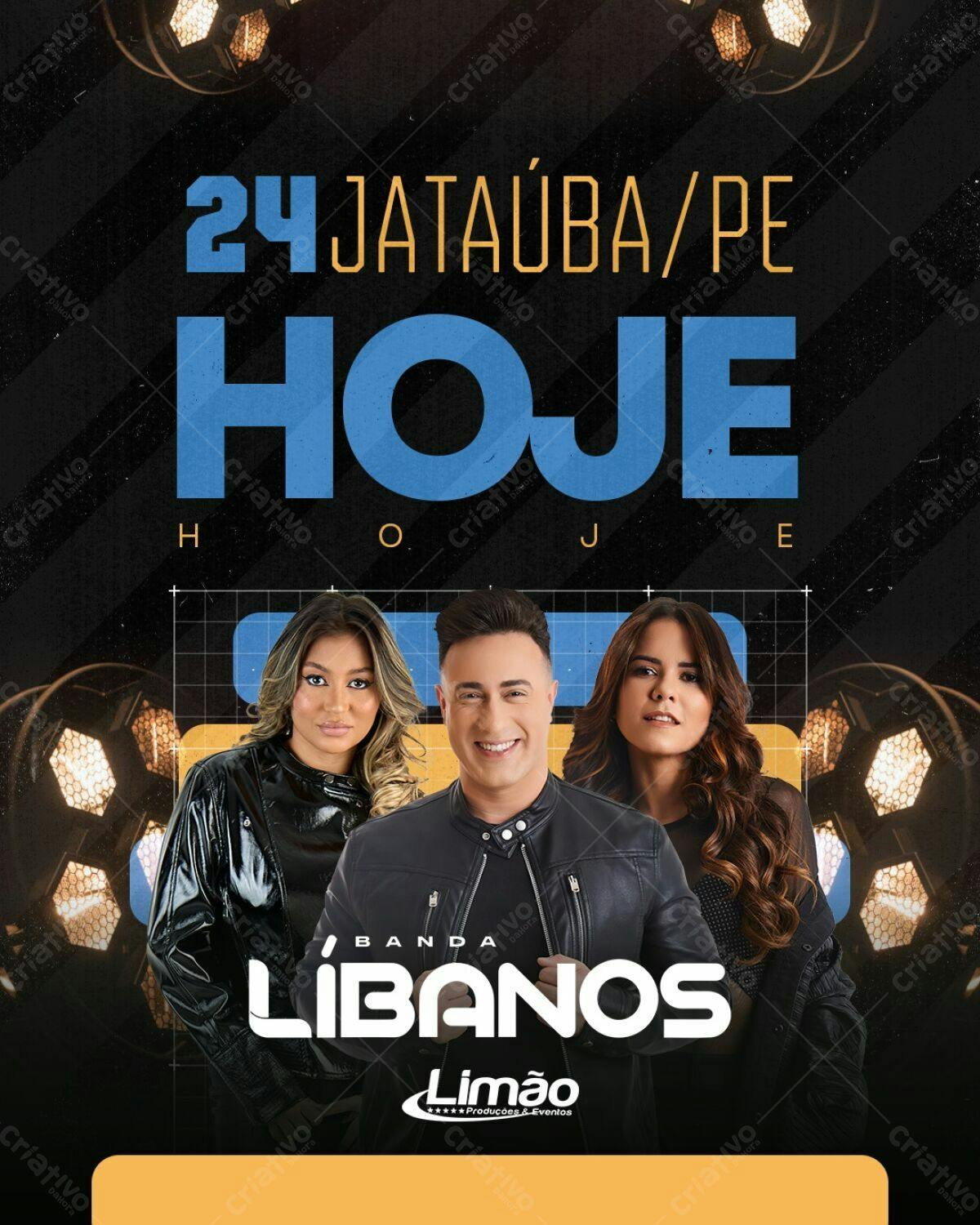 Flyer para Show Banda Líbanos em Jataúba/PE PSD Editável