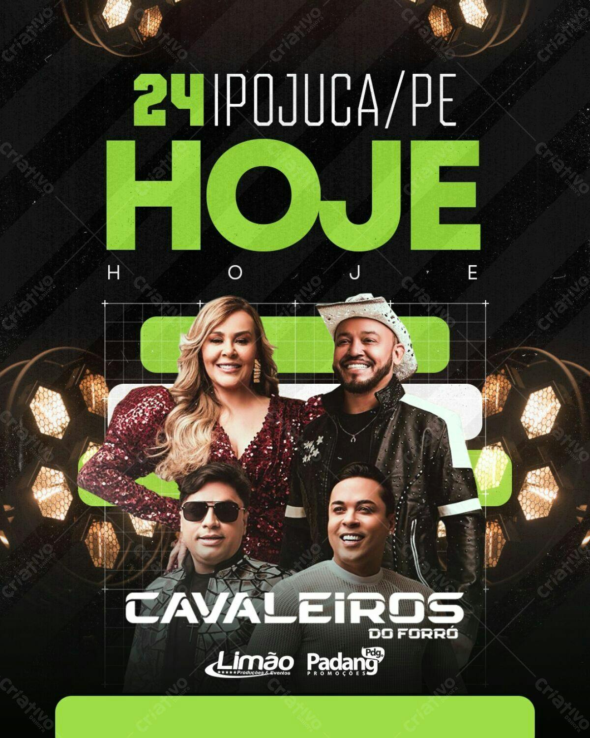 Flyer para Show Cavalheiros do Forró em Ipojuca/PE PSD Editável