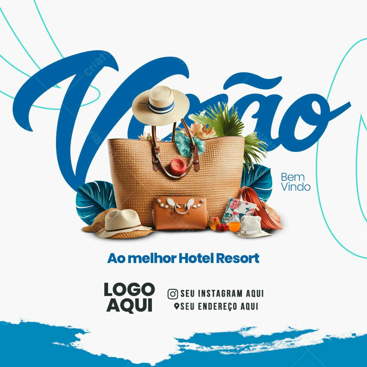 Flyer de Verão para Hotel Resort PSD Editável