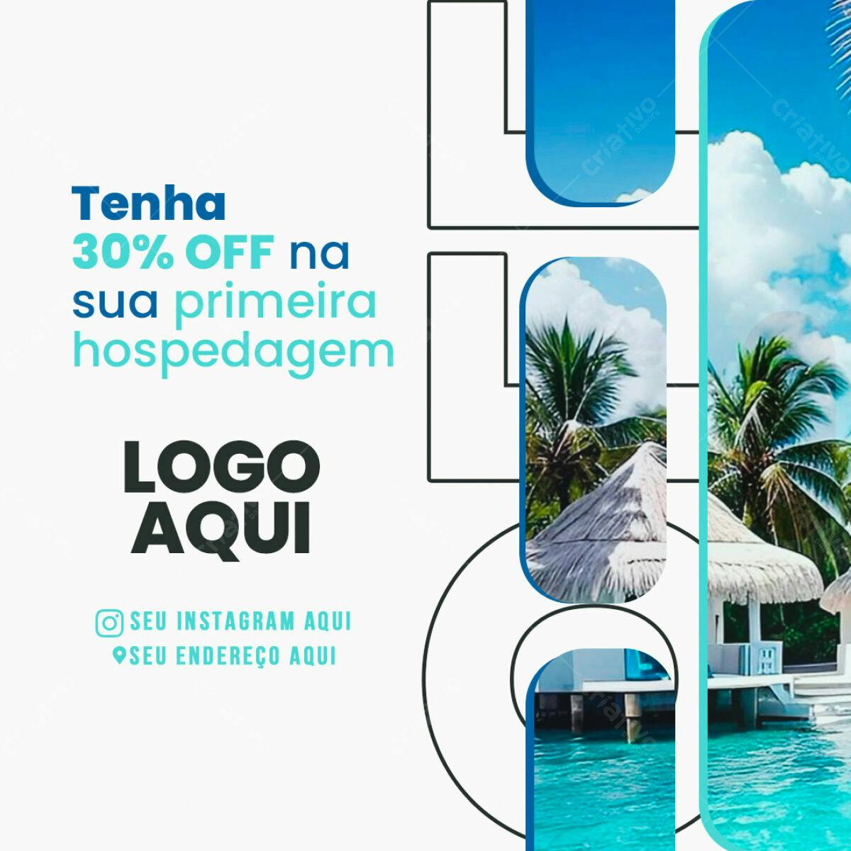 Post para Promoção de Hospedagem PSD Editável