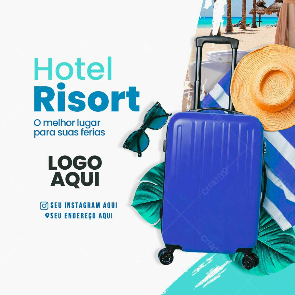 Post para Hotel e Resort PSD Editável