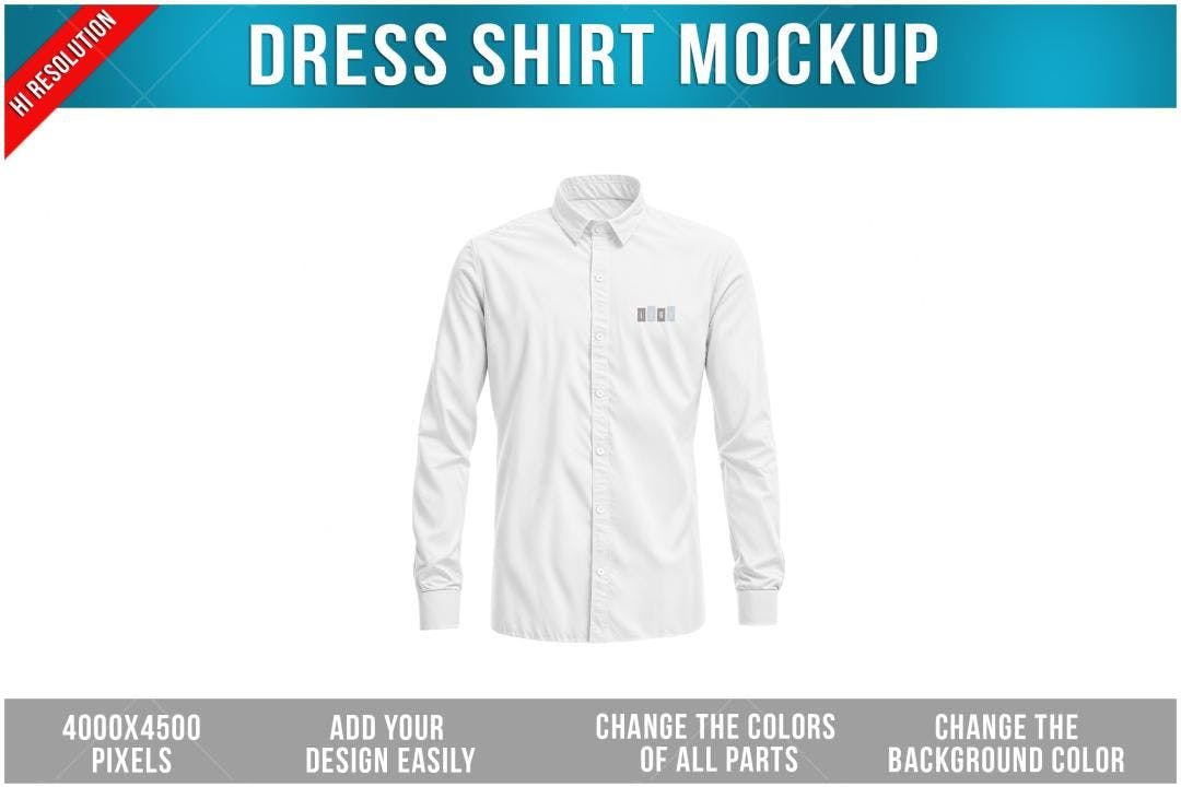 Mockup Camisa Social Branca: Modelo Realista para Design