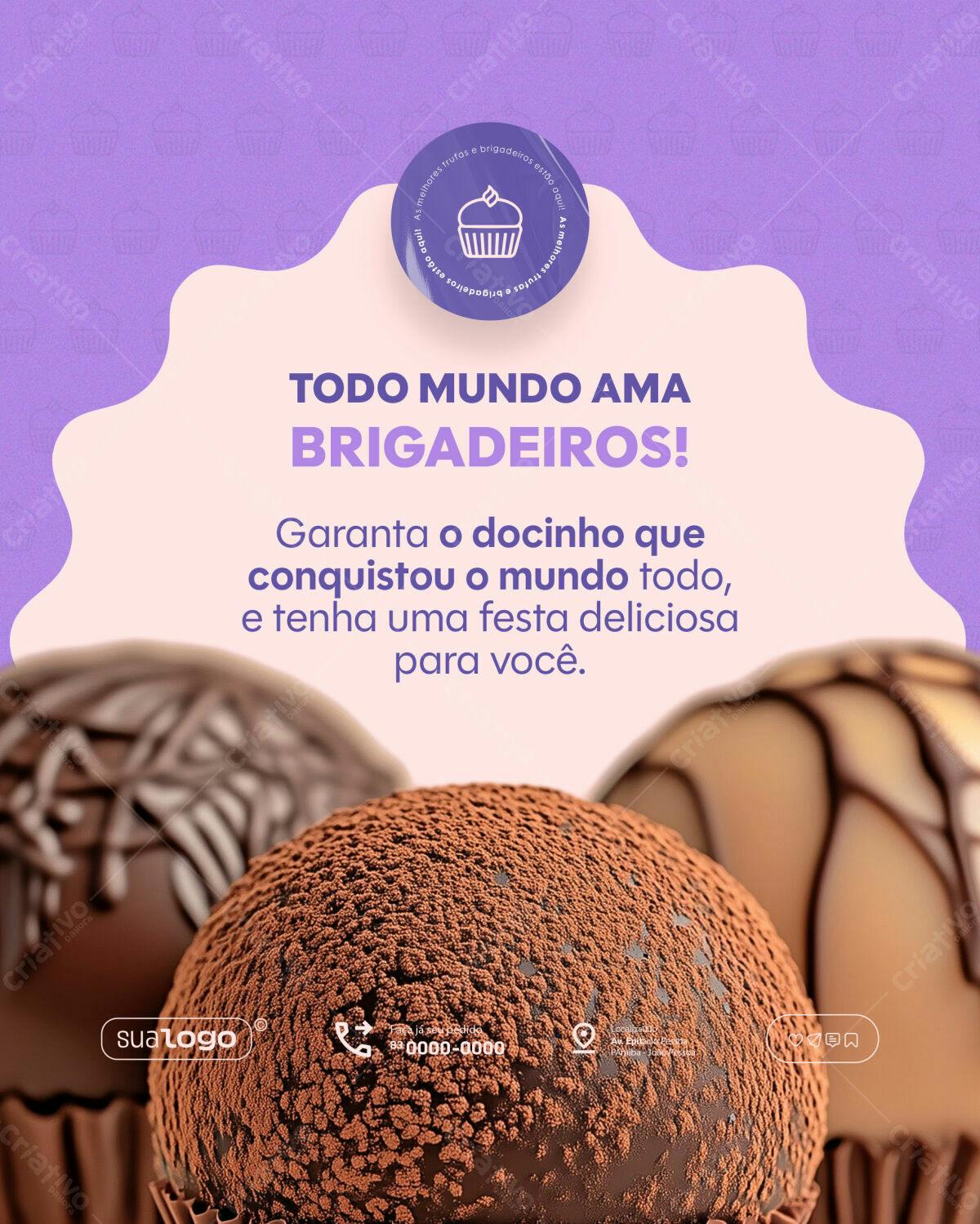 Post para Festa de Brigadeiros PSD Editável