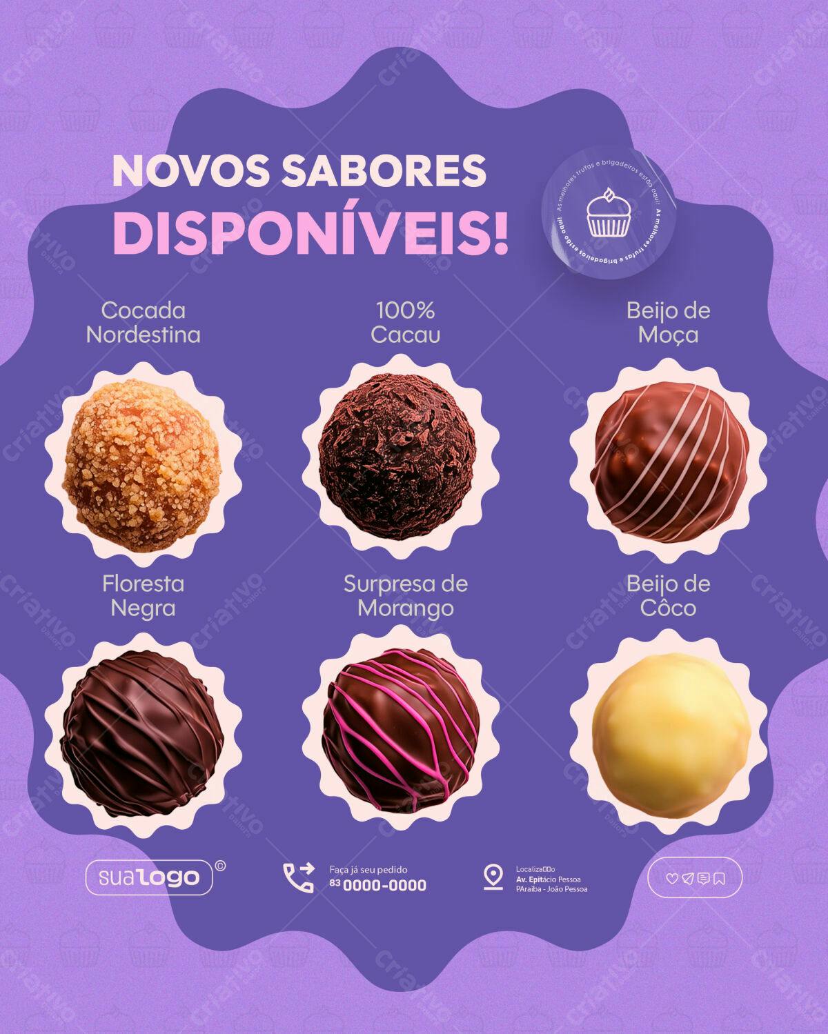 Post de Instagram para Doces PSD Editável