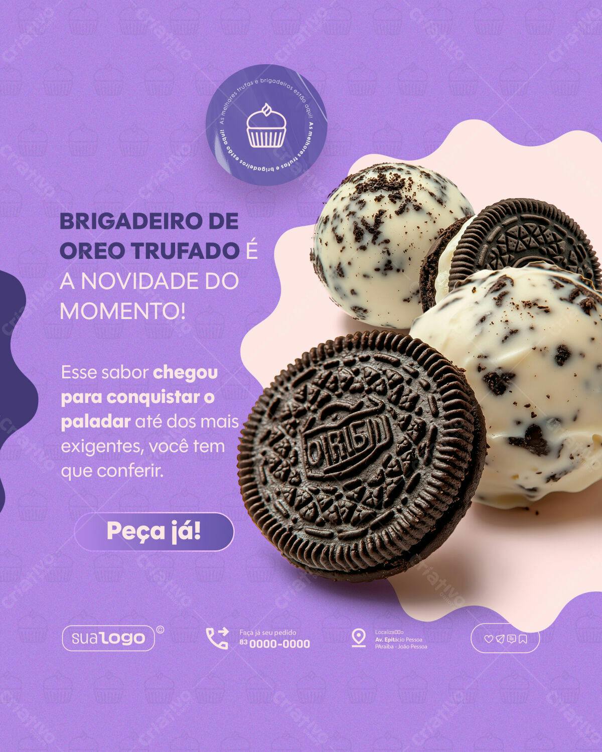 Flyer para Brigadeiro de Oreo Trufado PSD Editável