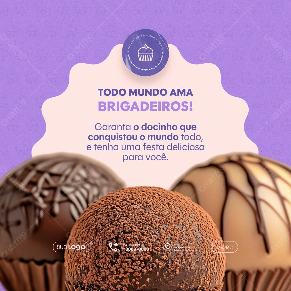 Post para Festa de Brigadeiros PSD Editável
