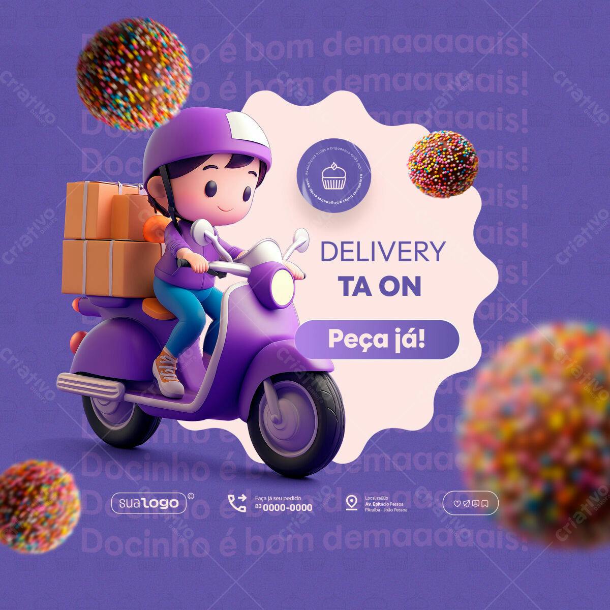 Banner Delivery Doces PSD Editável