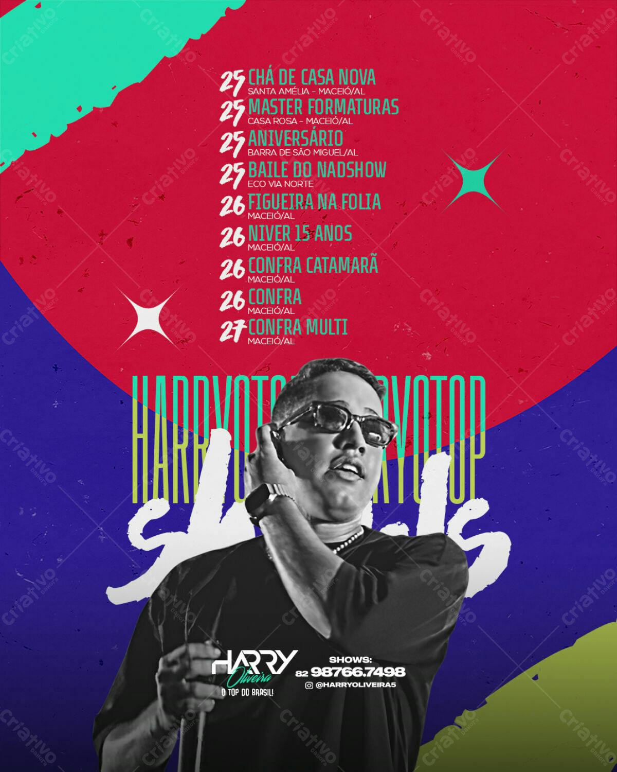 Flyer para Show do Harry Oliveira PSD Editável