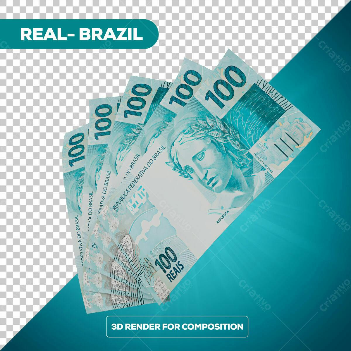 Composição com Notas de 100 Reais PSD Editável