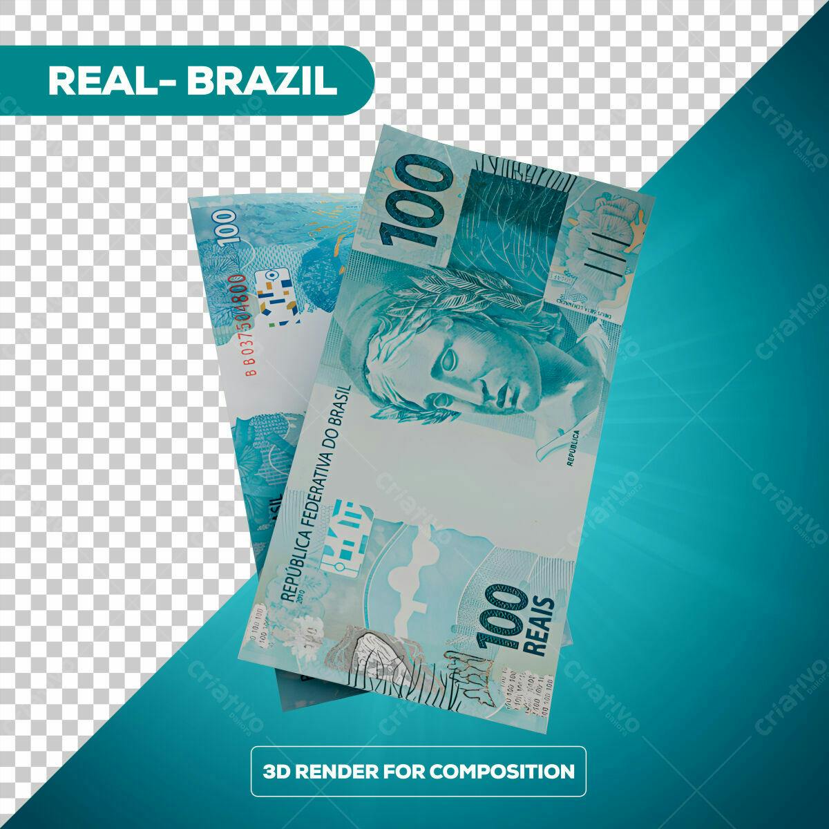 Composição de Notas de 100 Reais PSD Editável