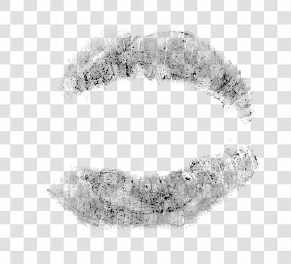 PNG Marca de Batom Preto para Design com fundo transparente