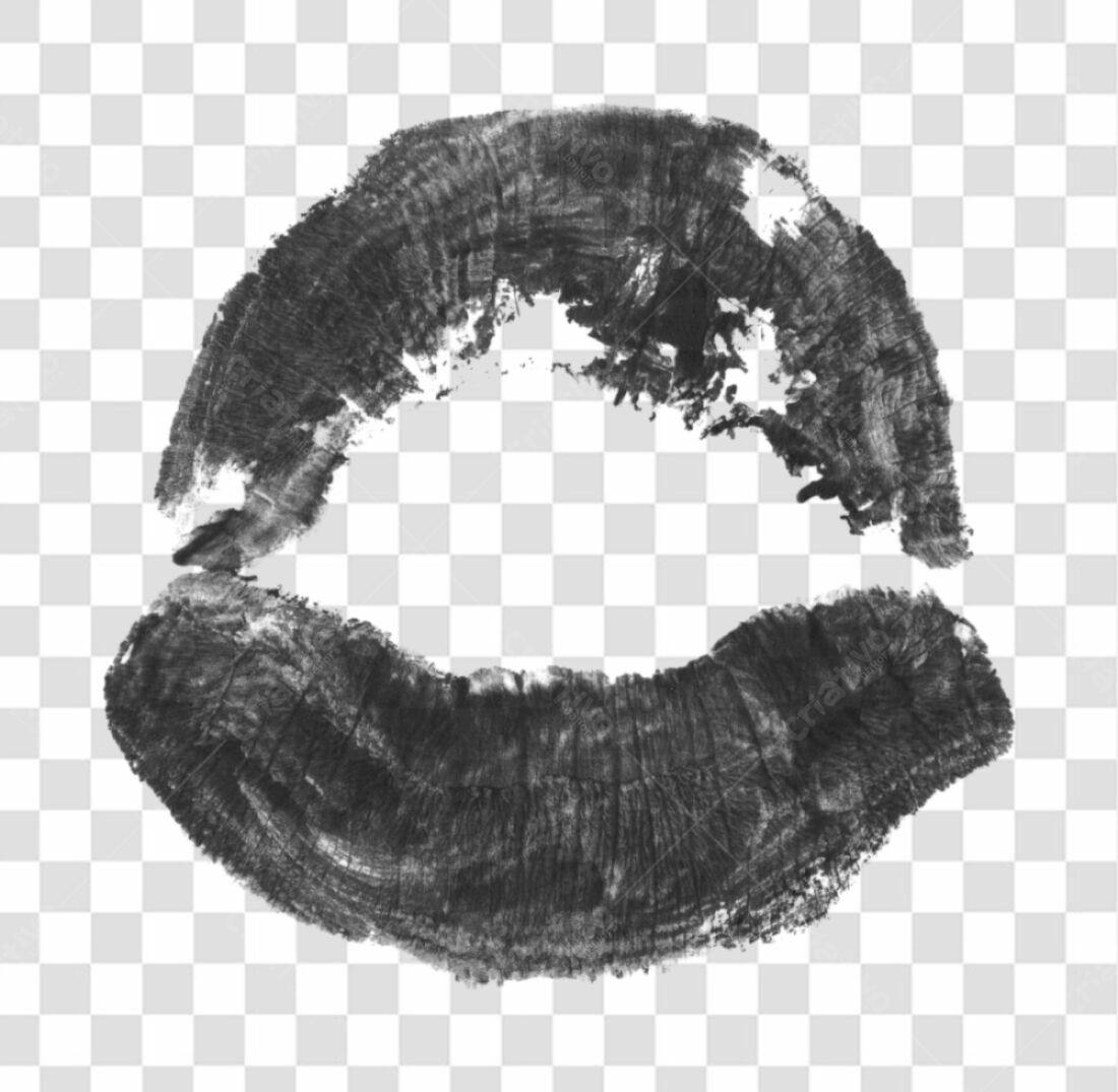 PNG Marca de Batom Preto com fundo transparente